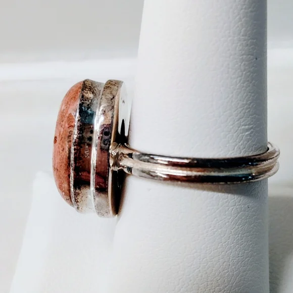 New 925 Sterling Silver Mexican Fire Opal Ring Size 7.5 - Picture 3 of 4